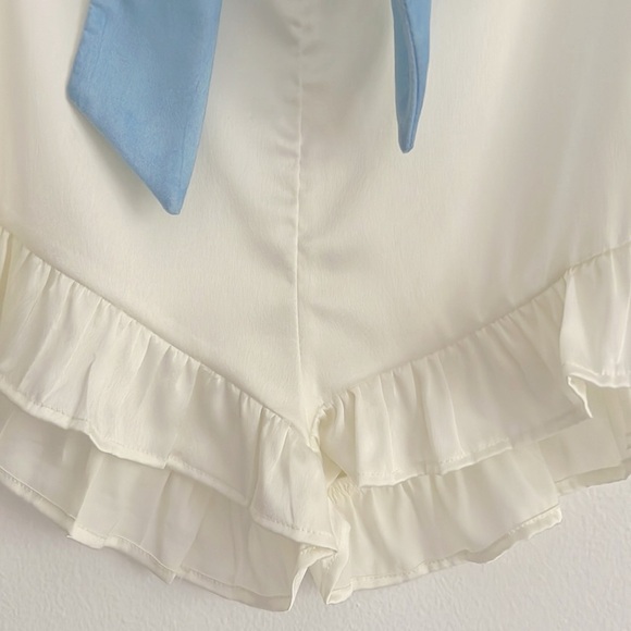 Beach Riot Aurora & Luna Pj Shorts White Blue - Picture 10 of 16